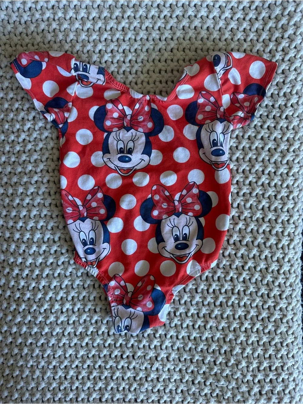 Red Minnie Mouse Polka Dot Kids One-Piece Bodysuit